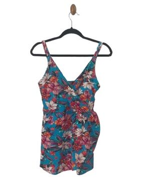 Lands’ End Floral Swim Dress Swimsuit wrap Medium
